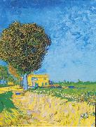 Vincent Van Gogh Avenue at Arles with houses Germany oil painting artist